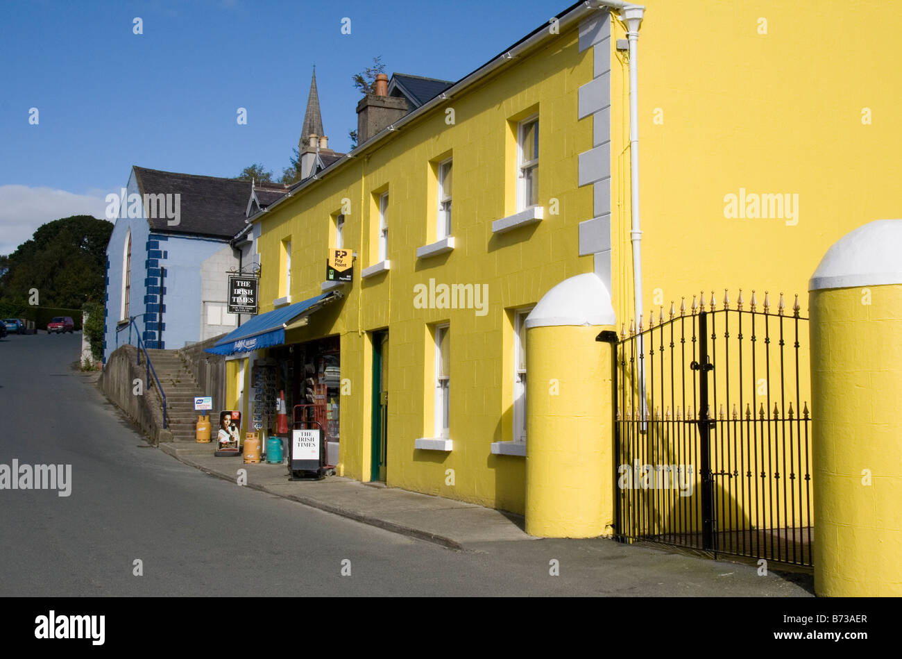 Mini Mercato nel villaggio di Avoca in Co. Wicklow, Eire, (il villaggio dove Ballykissangel è stato girato) Foto Stock