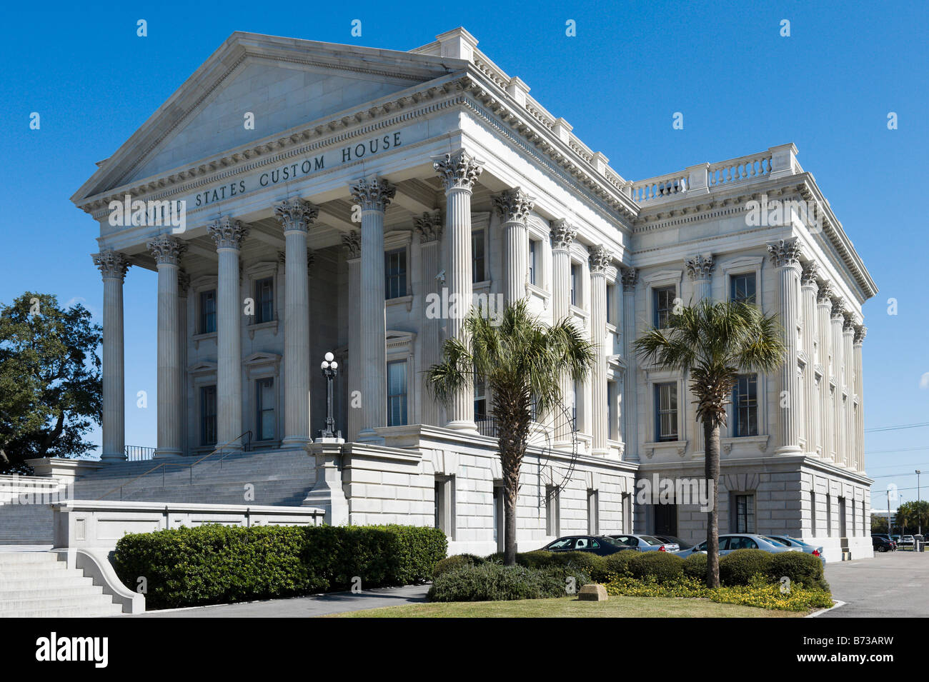 Stati Uniti Custom House nel quartiere storico, East Bay Street, Charleston, Carolina del Sud, STATI UNITI D'AMERICA Foto Stock