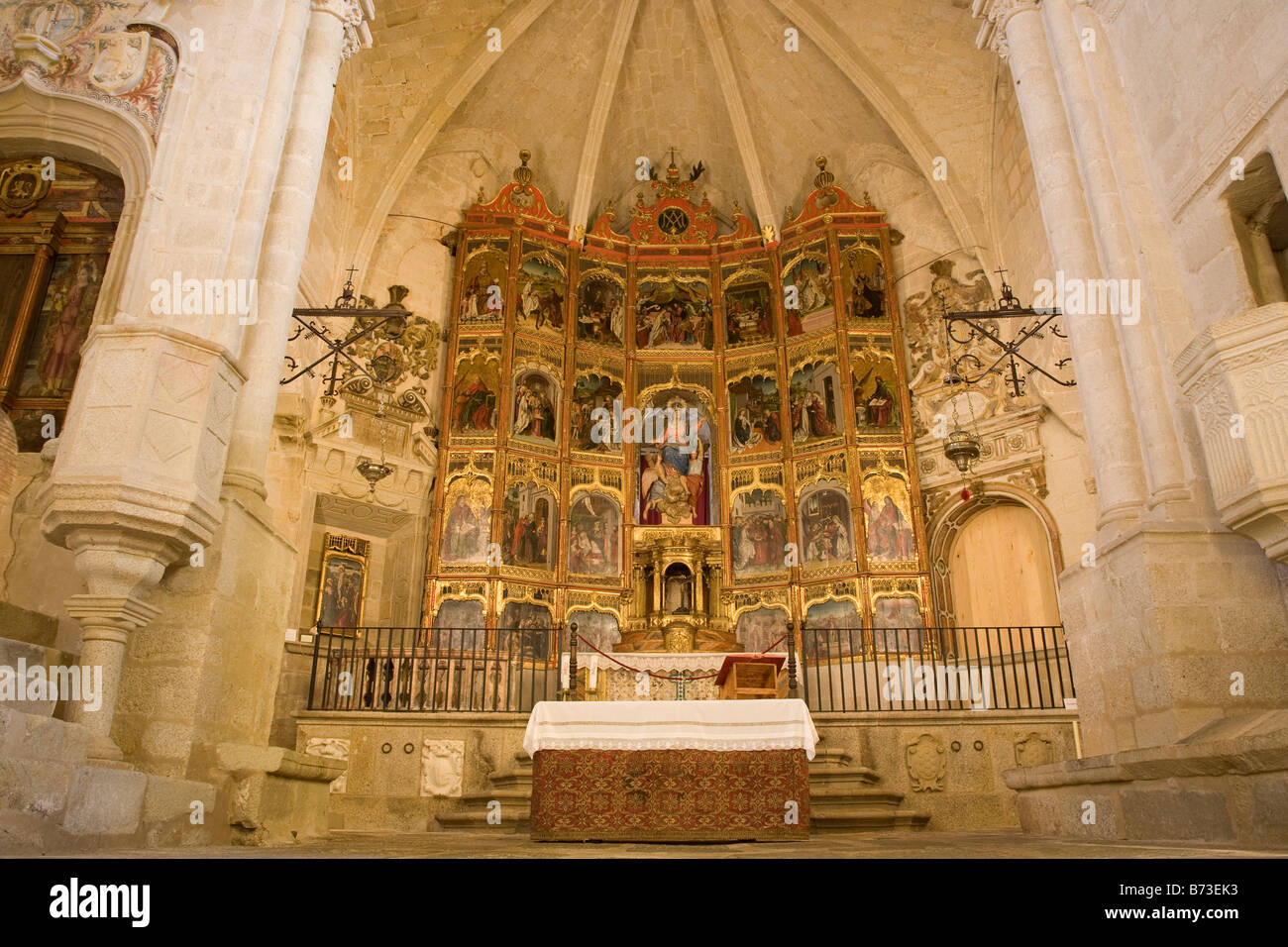 Altare, Santa Maria la Mayor Chiesa, Trujillo, Spagna Foto Stock