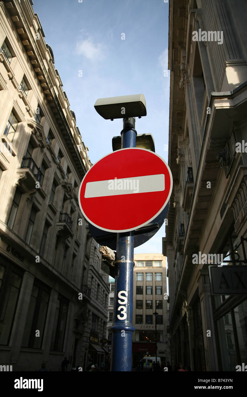 Nessuna voce cartello stradale Londra Foto Stock
