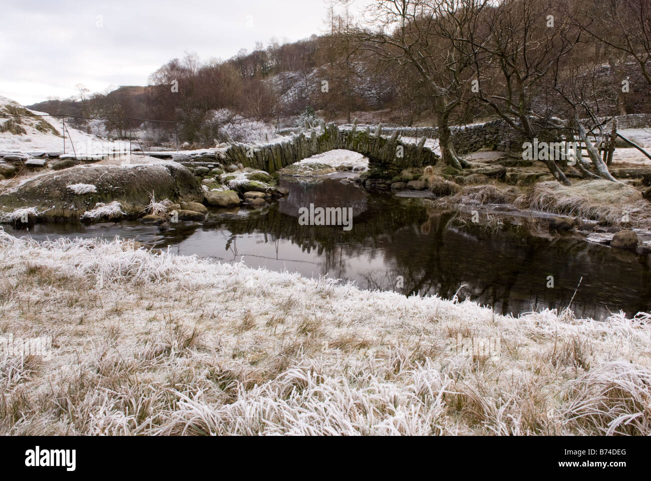 Slater ponte in Little Langdale, Parco Nazionale del Distretto dei Laghi, Cumbria, Inghilterra Foto Stock