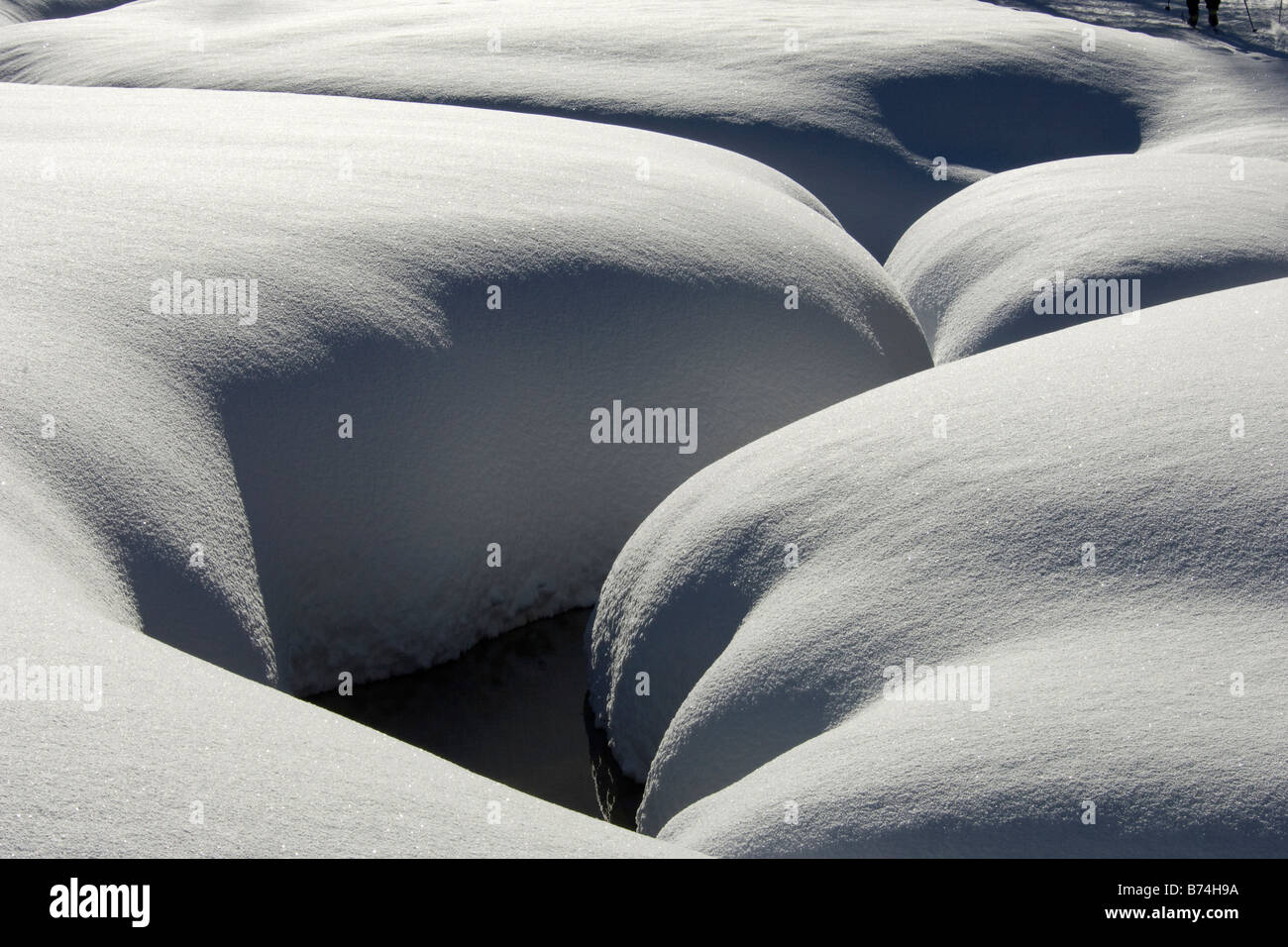 Neve snow landscape paesaggio Valnontey Cogne Parco Nazionale Gran Paradiso Aosta Valle d Aosta Italia Italia Foto Stock
