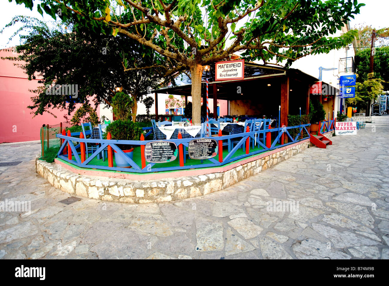 Ristorante in Fiskardo, Cefalonia, Grecia, Europa Foto Stock