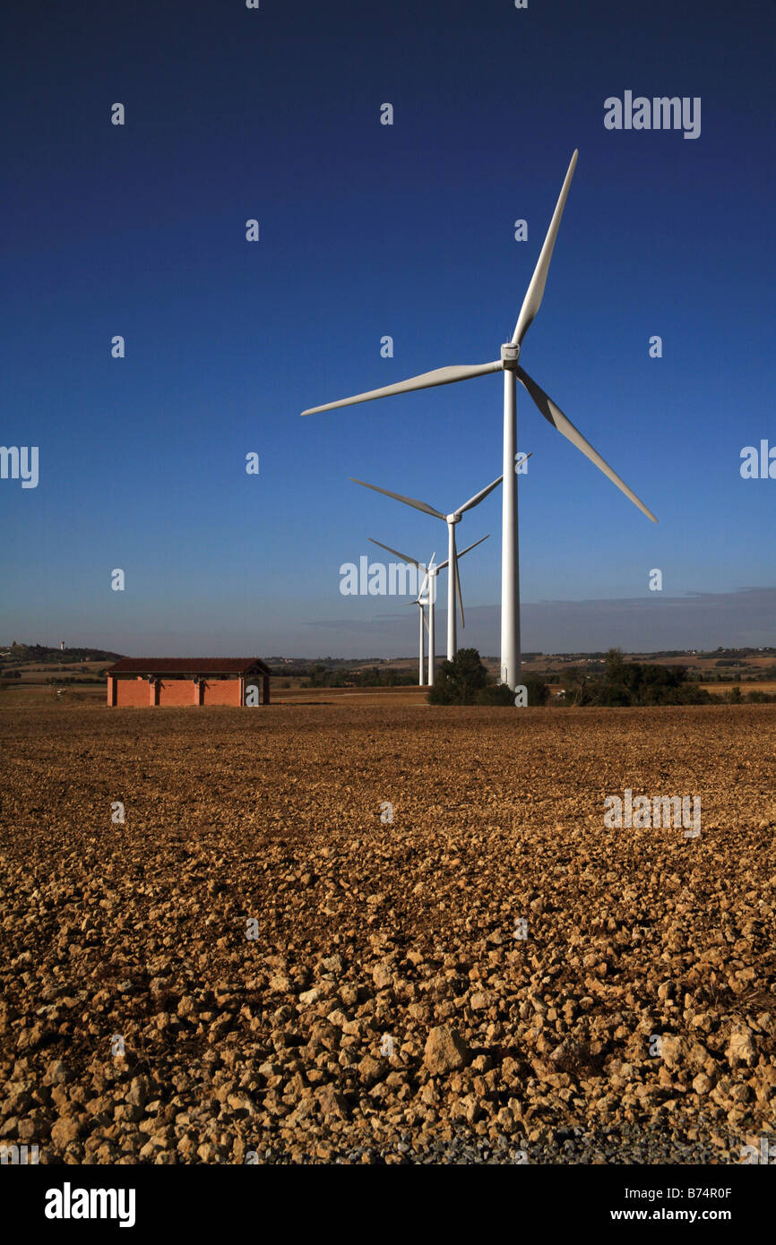 Le turbine eoliche sul paesaggio Foto Stock