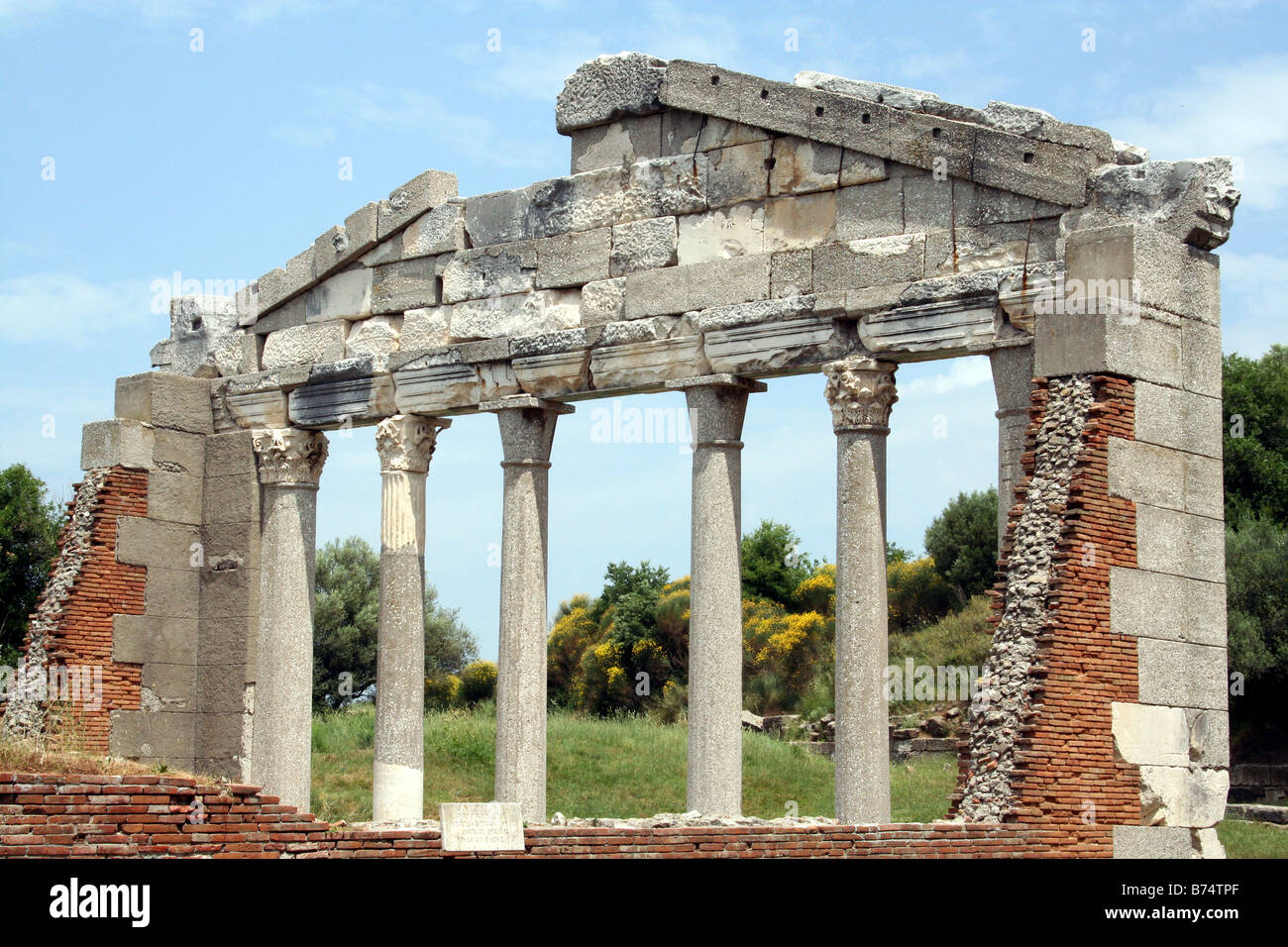 Antico stile corinzio/sito greco di Apollonia in Albania Foto Stock