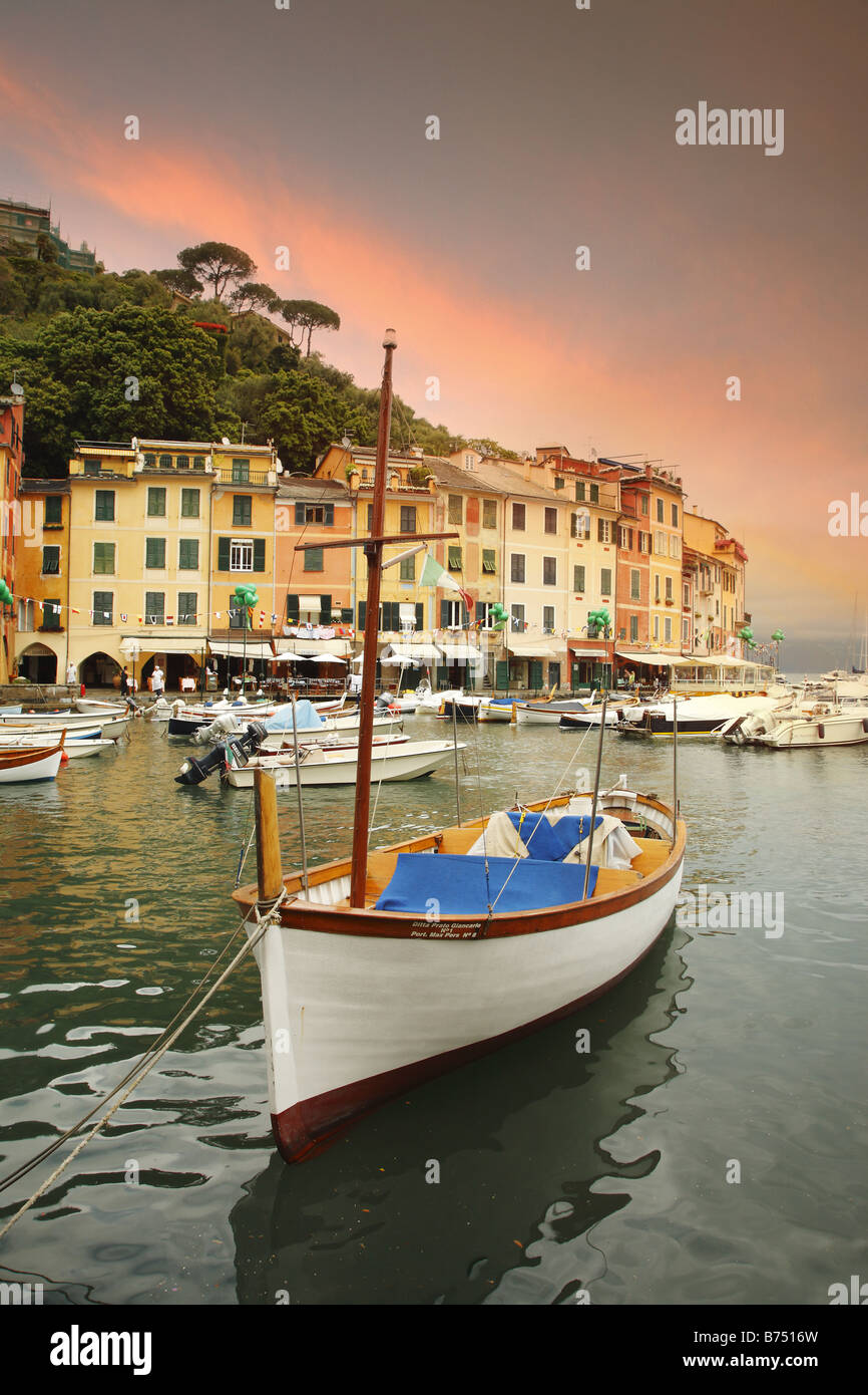 Portofino, villaggio di pescatori, Liguria, Italia Foto Stock