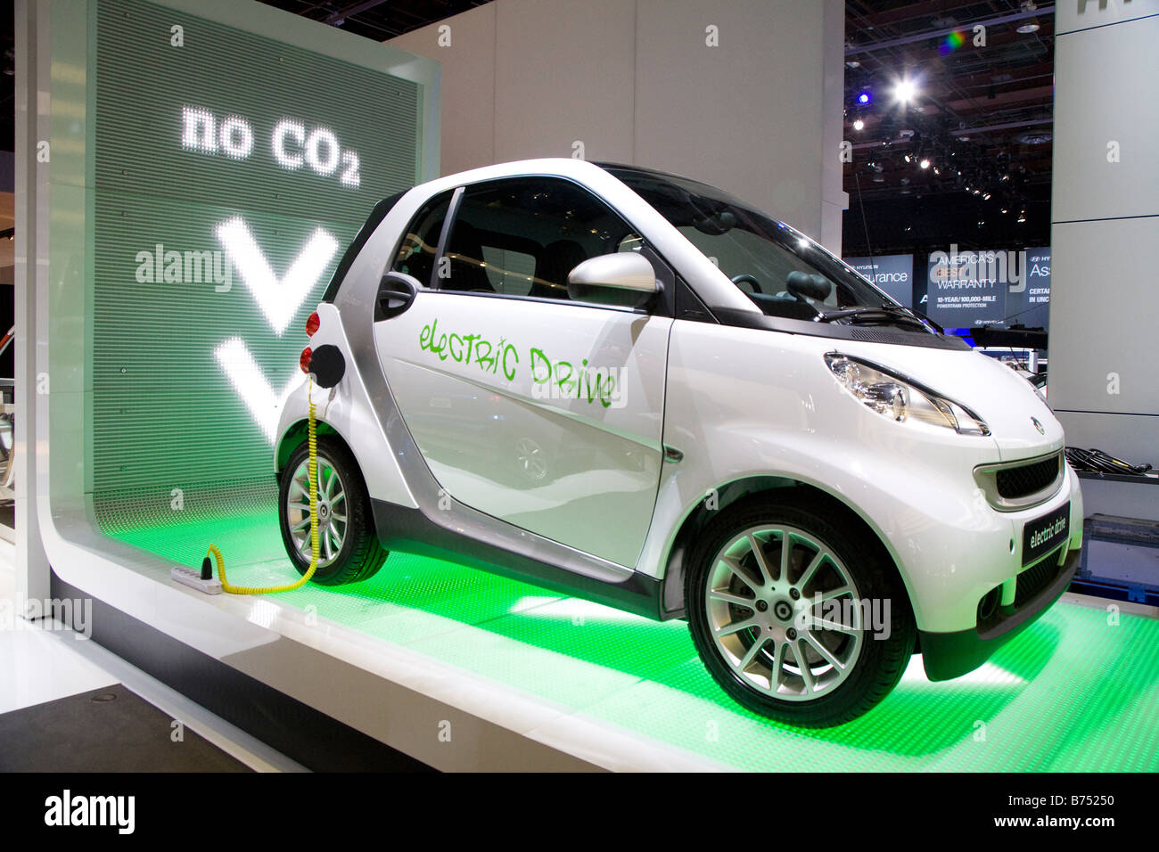 Detroit Michigan Smart Auto elettrica sul display al North American International Auto Show Foto Stock