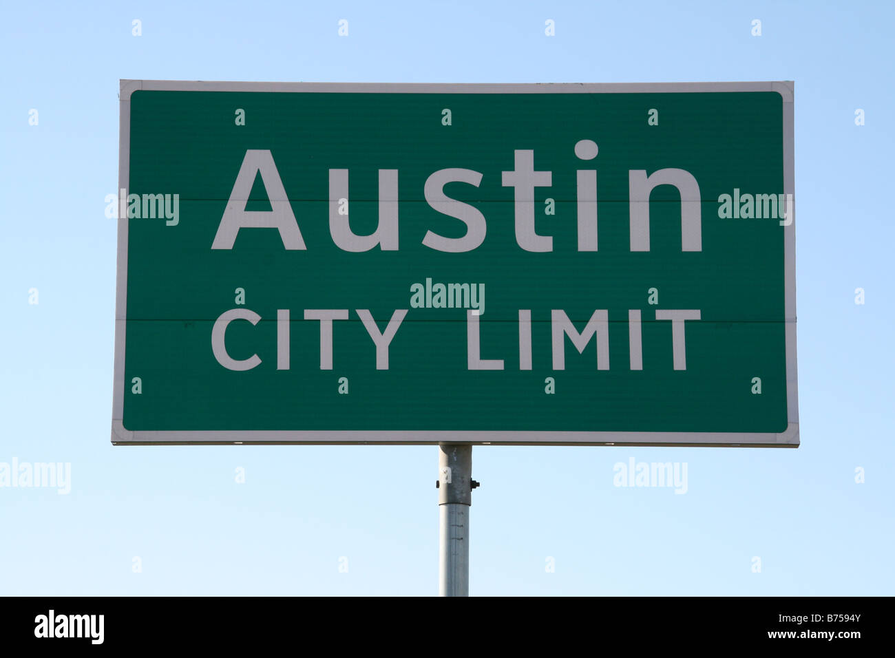 Una Austin City segno limite che si dovrebbe vedere quando si va in Austin TX Questo è un famoso simbolo di Austin Foto Stock