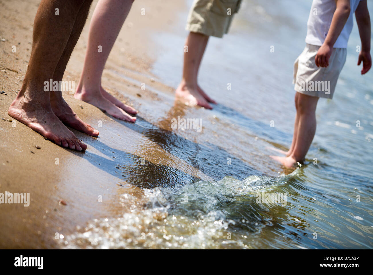 La linea dei piedi nudi a riva, il Grand Beach Parco Provinciale, Manitoba, Canada Foto Stock