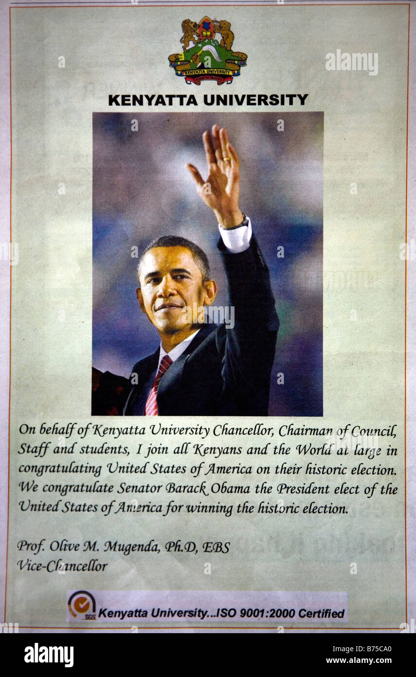 La carta da giornale Barack Obama Foto Stock