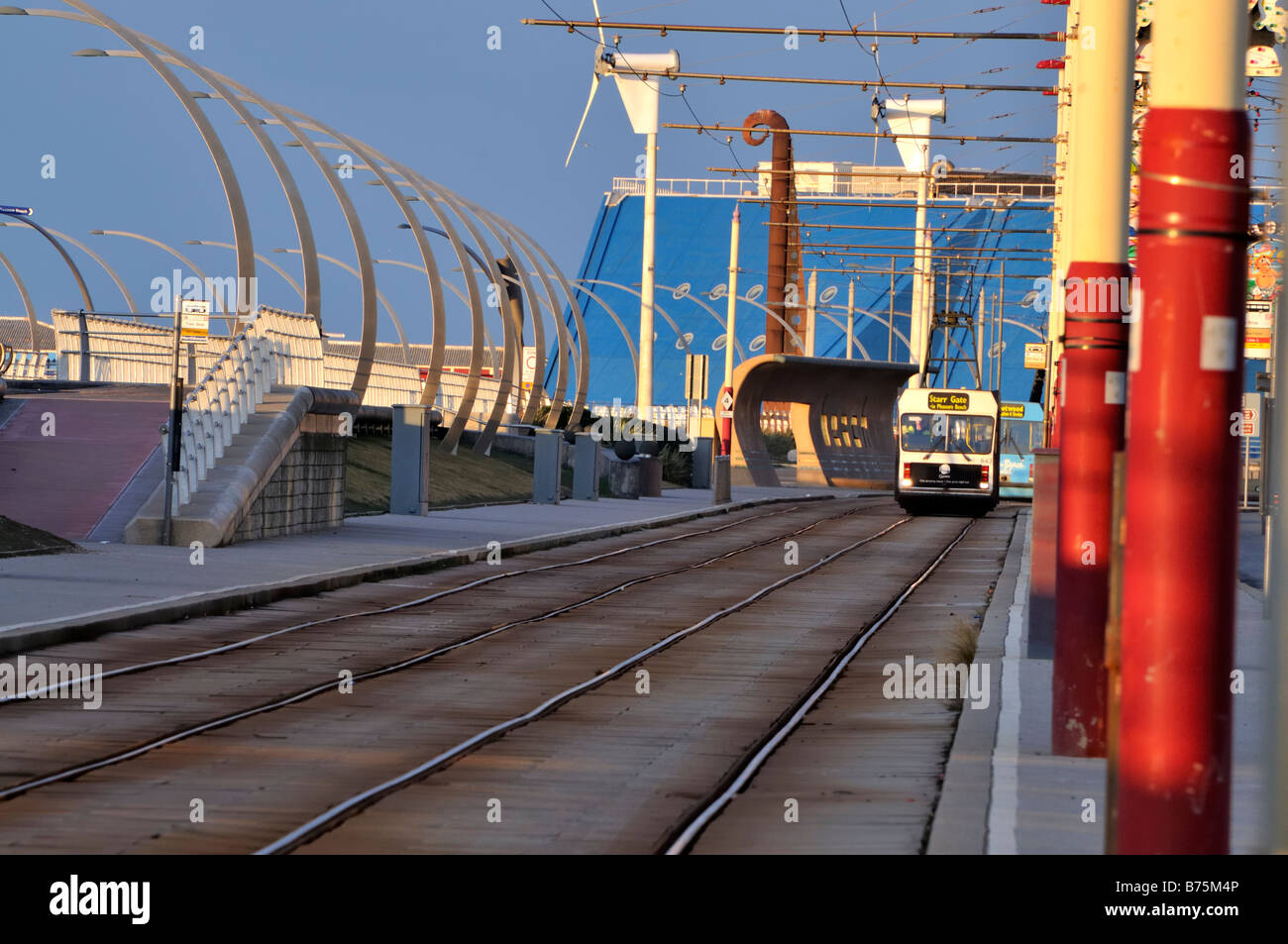 Blackpool Seaside Resort Scena di strada Foto Stock