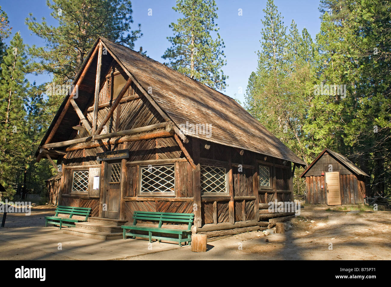 CALIFORNIA - la Wells Fargo building al Pioneer History Center al Wawona nel Parco Nazionale di Yosemite. Foto Stock