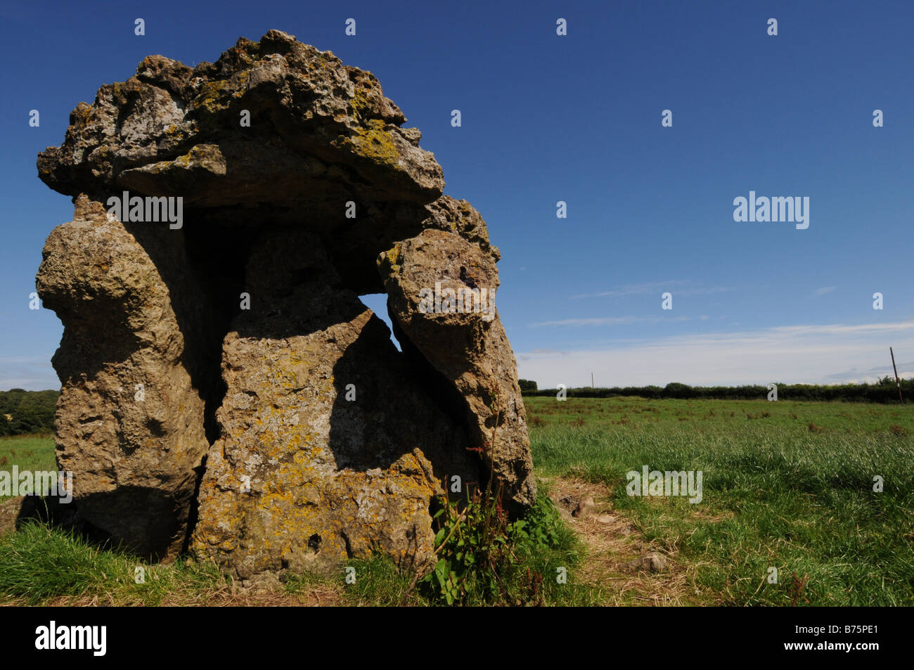 San Lythan s megalitico di long barrow sepoltura camera vicino a St Nicholas Vale of Glamorgan Galles del Sud Foto Stock