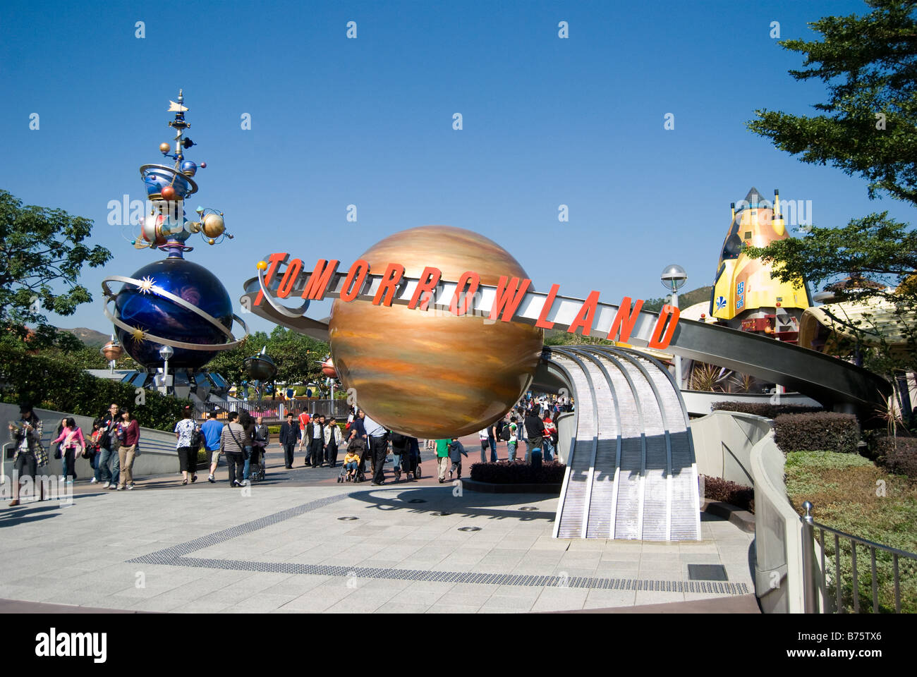 Tomorrowland, Hong Kong Disneyland Resort, l'Isola di Lantau, Hong Kong, Repubblica Popolare di Cina Foto Stock