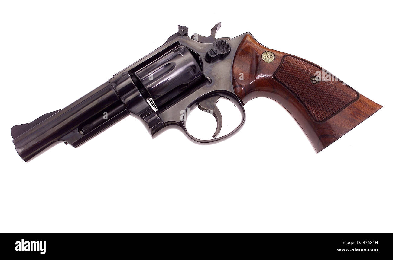 Ancora la vita di Smith e Wesson 357 revolver Magnum con un calcio in legno Foto Stock