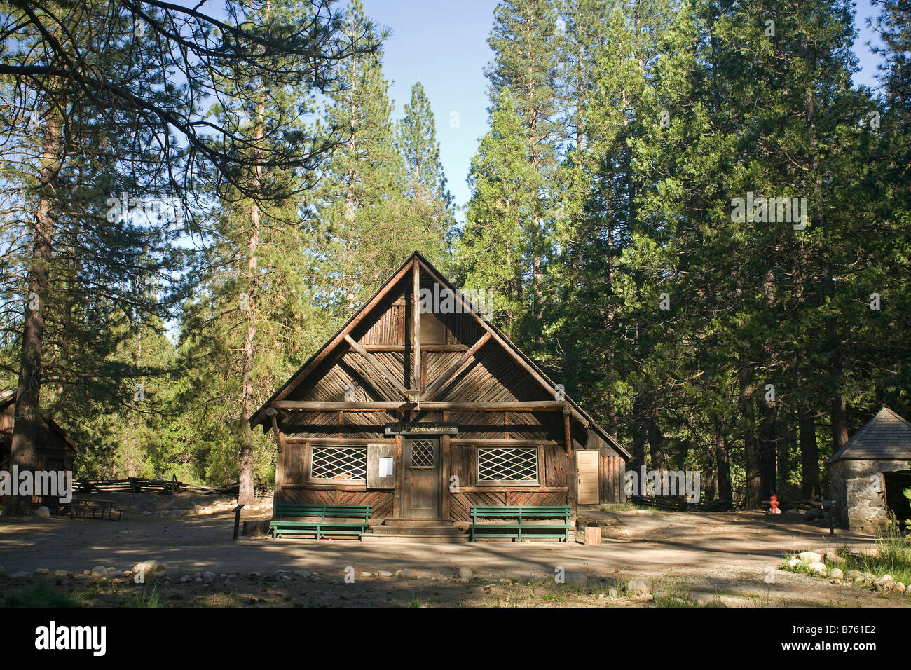 CALIFORNIA - Vecchio Wells Fargo office al Pioneer History Center al Wawona nel Parco Nazionale di Yosemite. Foto Stock