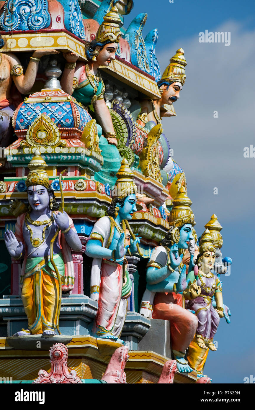 Tempio indù Gopuram. India del sud Foto Stock