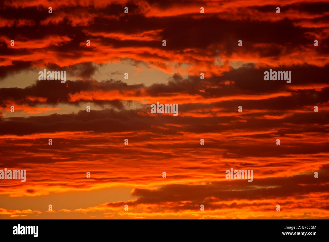 Rosso tramonto Cielo nuvole etosha np namibia Africa post-incandescenza parco nazionale sky Foto Stock