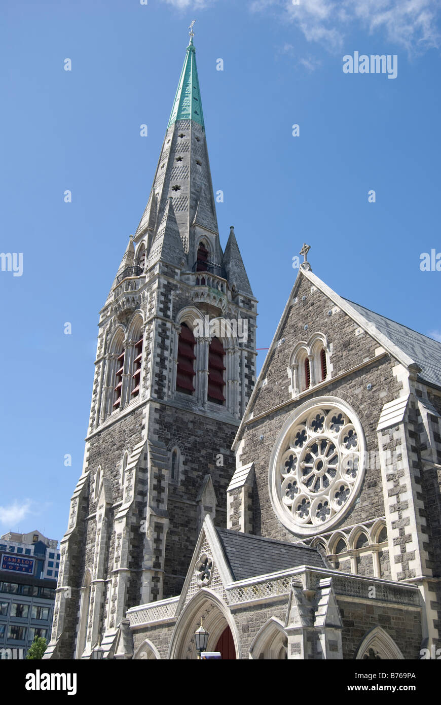 La cattedrale di Christ Church, la piazza della cattedrale, Christchurch, Canterbury, Nuova Zelanda Foto Stock