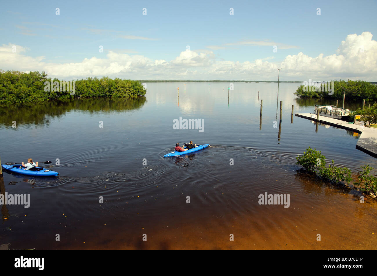 Sanibel Island Florida USA la canoa sulla Intracoastal Waterway Foto Stock