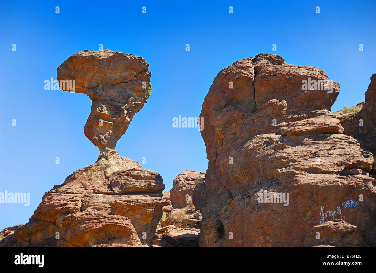 La Roccia equilibrato, vicino a Twin Falls in Idaho, Stati Uniti d'America Foto Stock