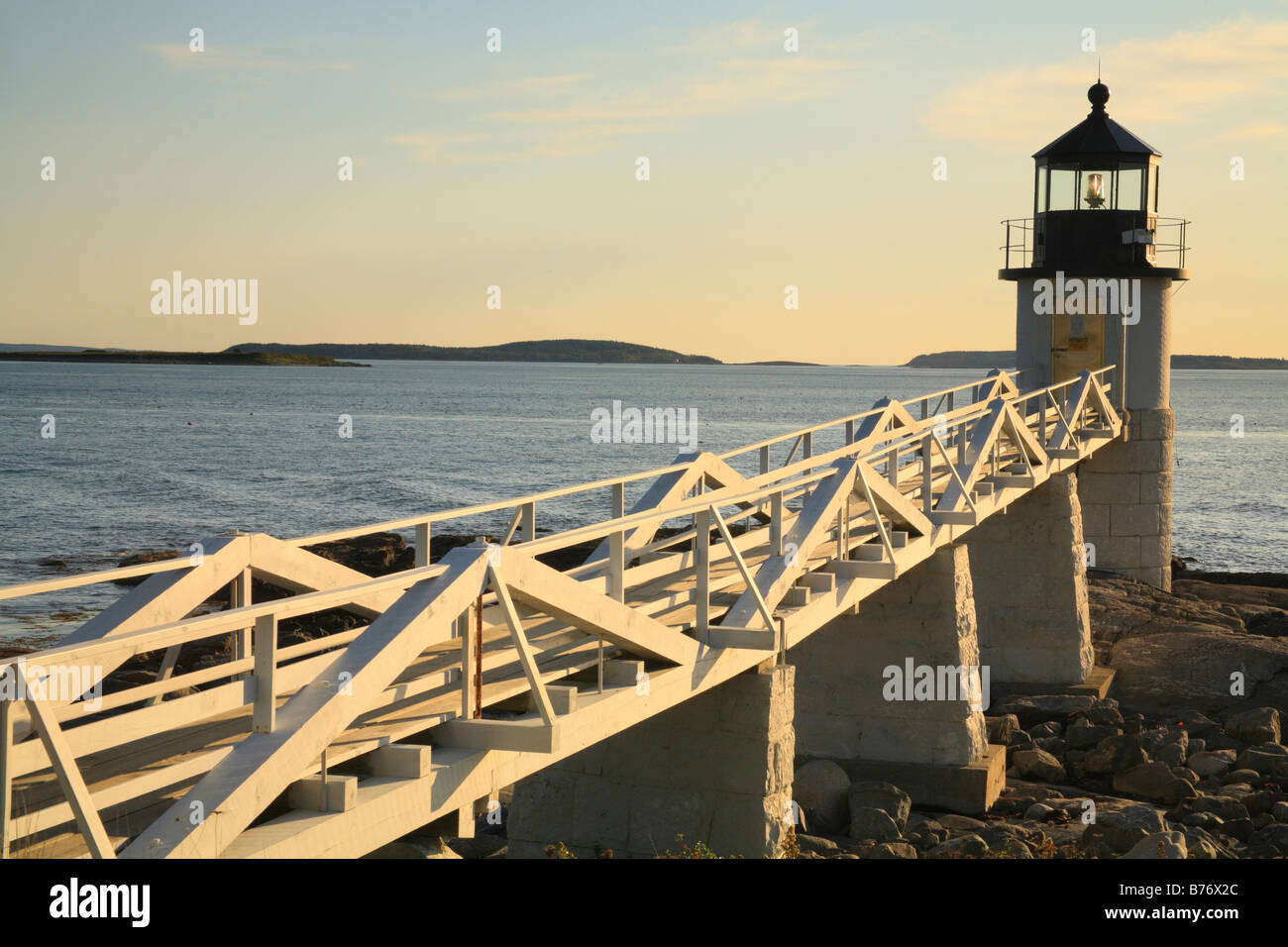 Marshall punto luce, Port Clyde, Maine, Stati Uniti d'America Foto Stock