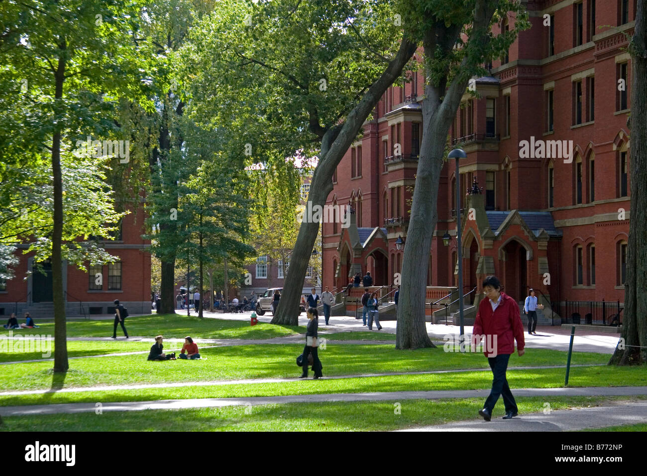 Harvard Yard presso la Harvard University di Cambridge Greater Boston Massachusetts USA Foto Stock