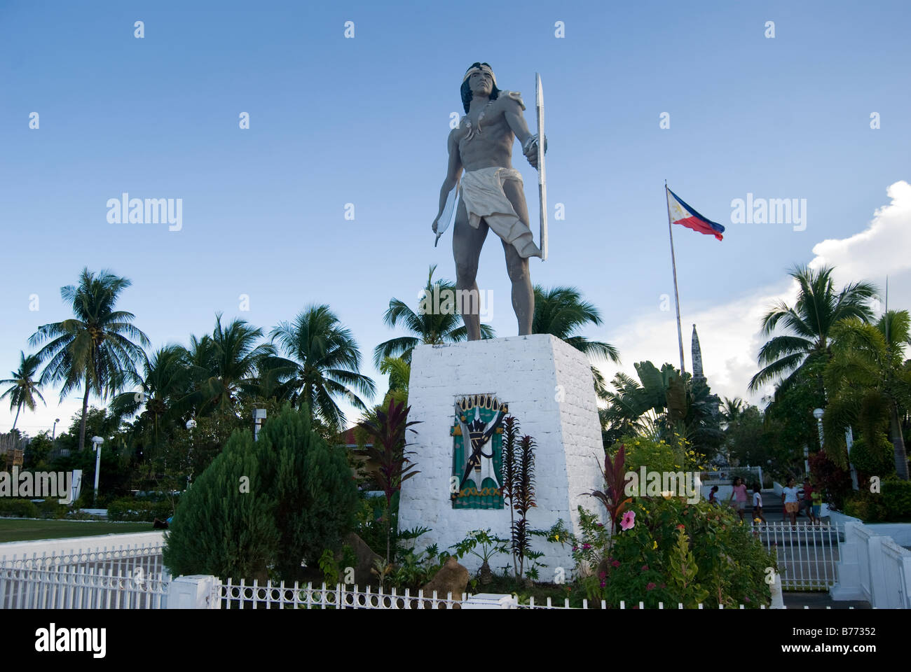 Monumento Lapu-Lapu, Mactan Santuario, Magellan Bay, Mactan Island, Cebu, Visayas, Filippine Foto Stock