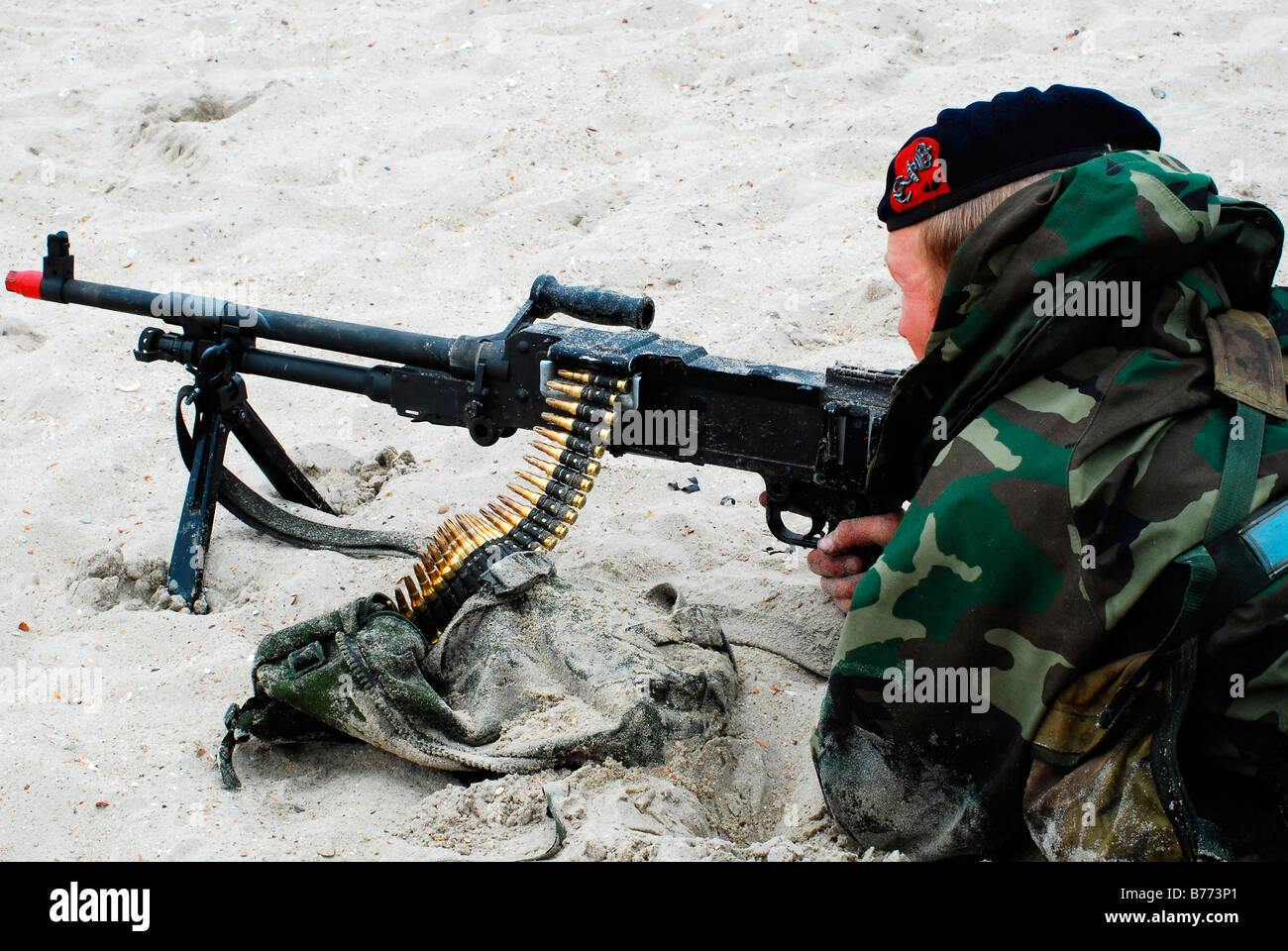 Olandese Royal Marines che partecipano all'Operazione Tempesta marea. Foto Stock