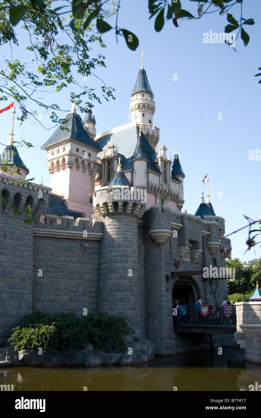 Sleeping Beauty Castle, Fantasyland, Hong Kong Disneyland Resort, l'Isola di Lantau, Hong Kong, Repubblica Popolare di Cina Foto Stock