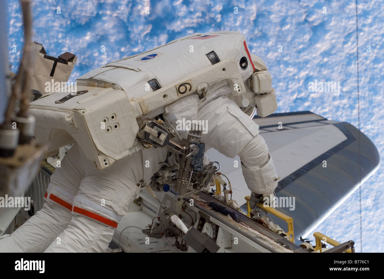 Astronauta Walheim rosso nello spazio Foto Stock