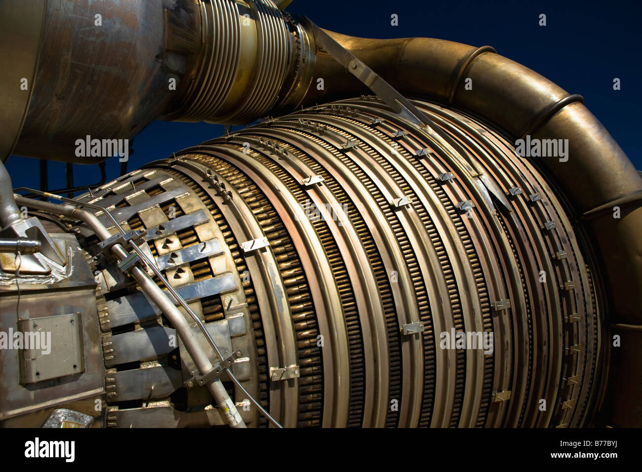 Un motore a razzo sul display a Alamogordo Space Museum, Nuovo Messico Foto Stock