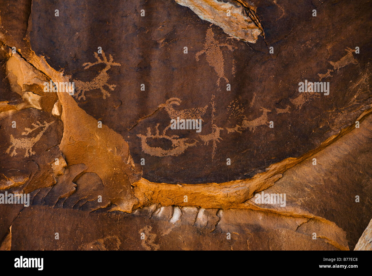 "Santa's Sleigh" petroglyph, Utah Foto Stock