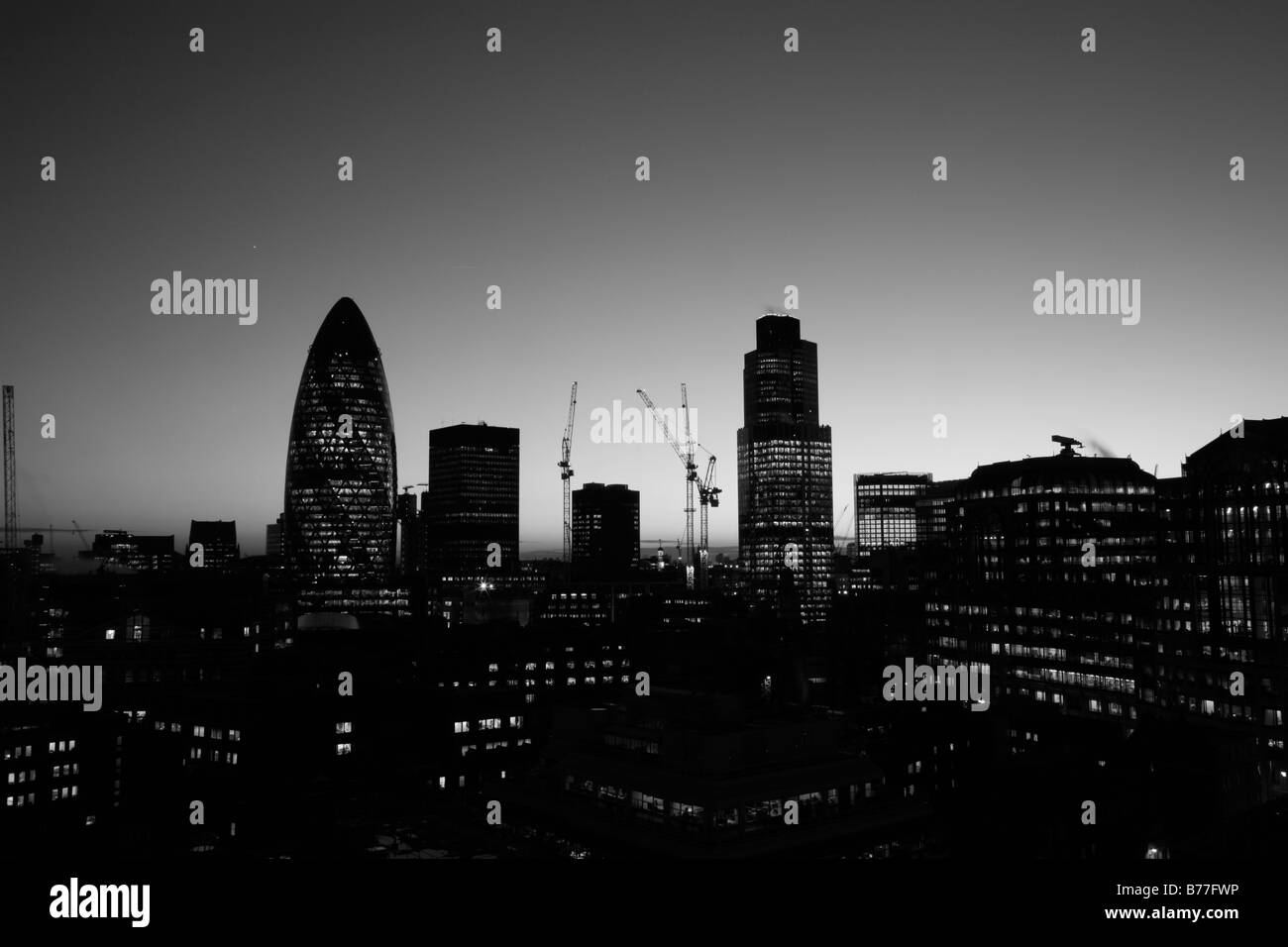 City of London skyline al tramonto Foto Stock