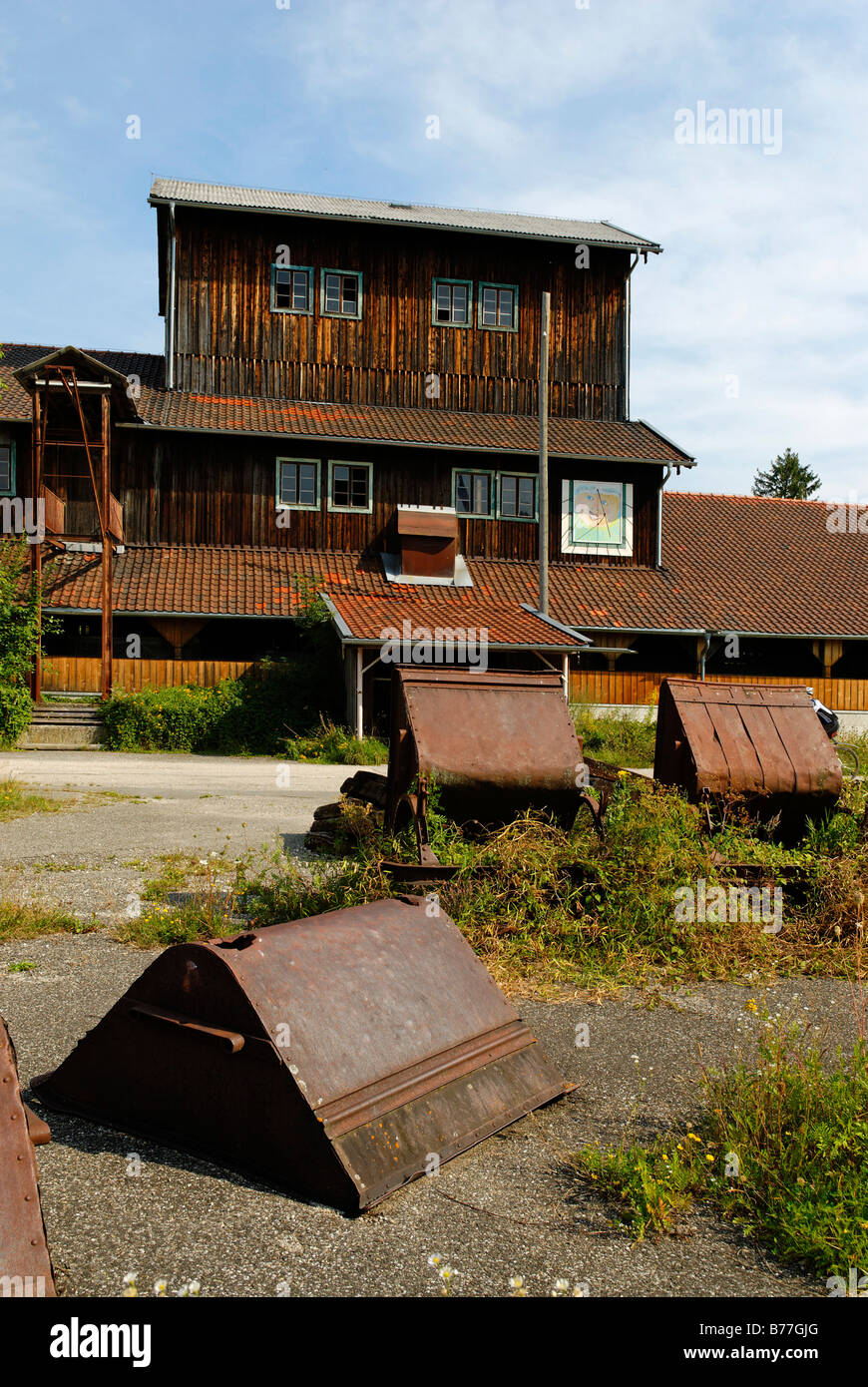 Ex stazione di tappeto erboso, ora un museo, Kendlmuehlfilze, Chiemgau, Alta Baviera, Germania, Europa Foto Stock