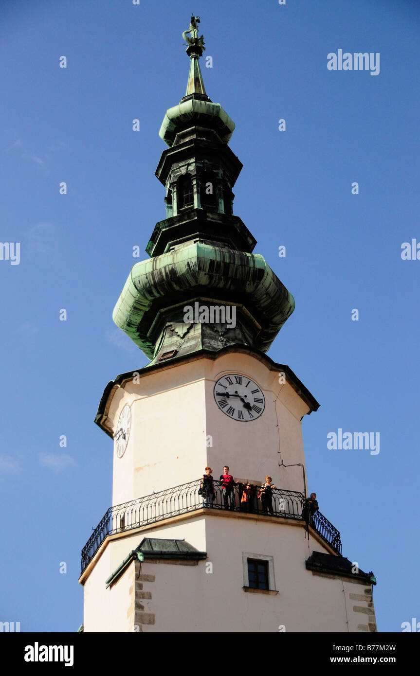 Torre di San Michaels Gate, Bratislava, precedentemente noto come Pressburg, Slovacchia, Europa Foto Stock