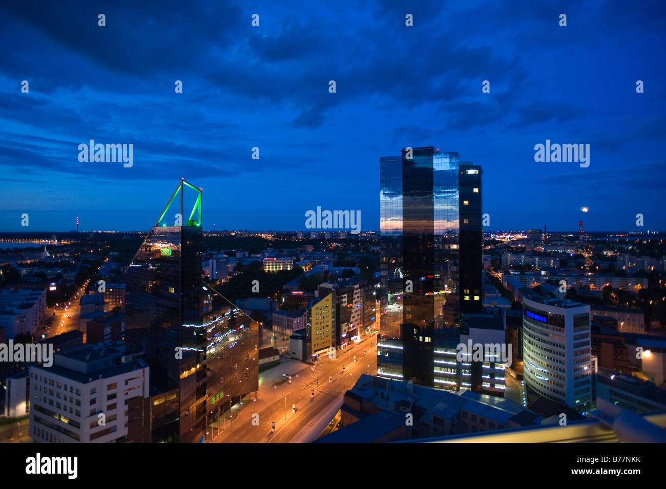 Edifici ad alta nel quartiere degli affari di Tallinn, Estonia, paesi baltici, Europa nord-orientale Foto Stock