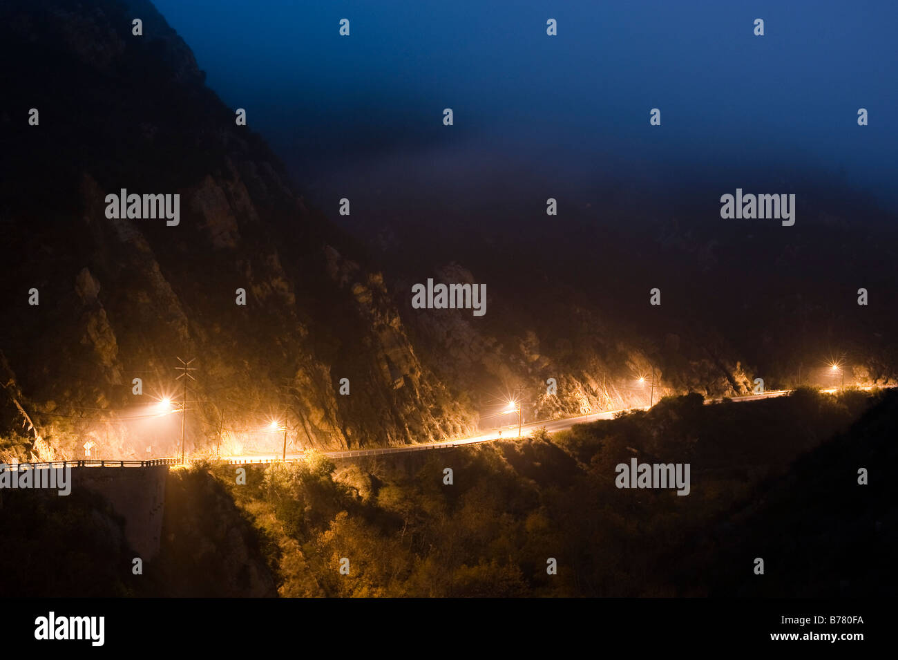 Canyon Road di notte Foto Stock