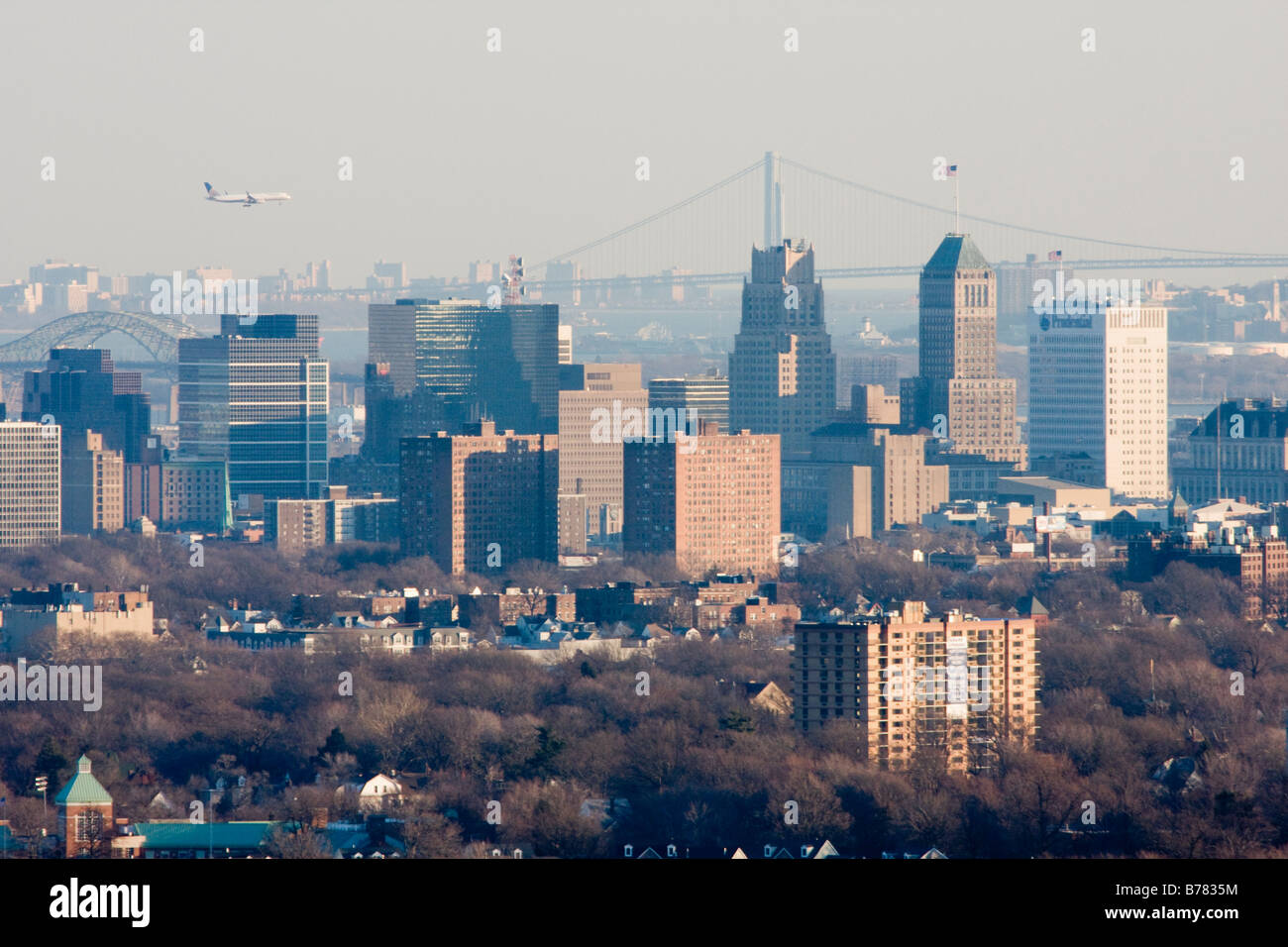 Newark New Jersey skyline visto da ovest Foto Stock