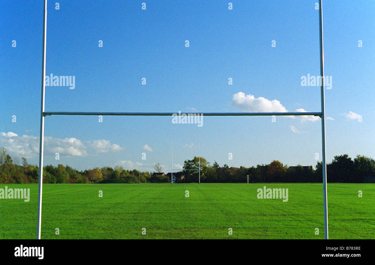 Posti di Rugby, Ciliegio campi da gioco, Westbrook, Warrington, Inghilterra, Autunno 2008 Foto Stock