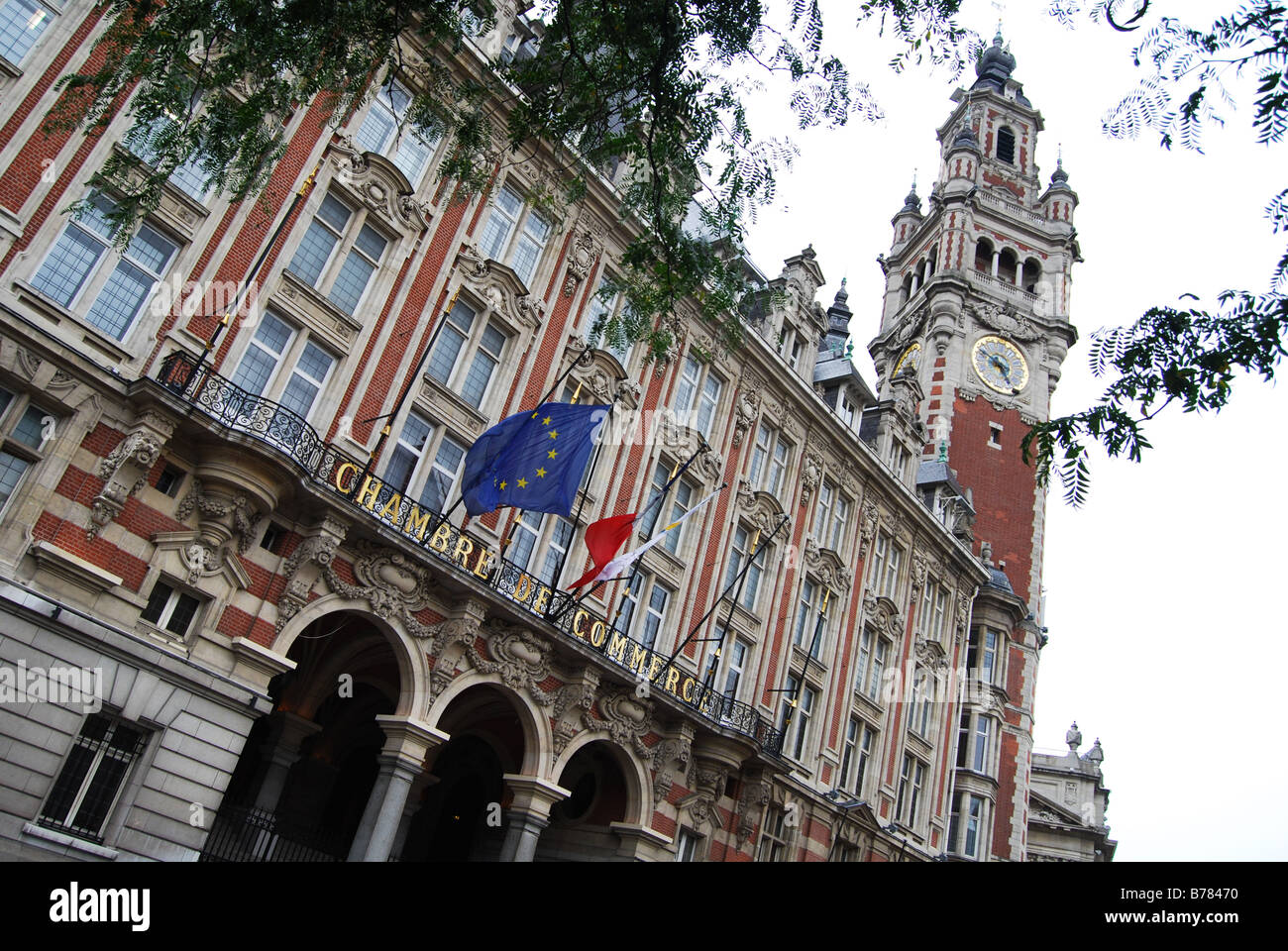 La vecchia borsa a Place du Theatre Lille Francia Foto Stock