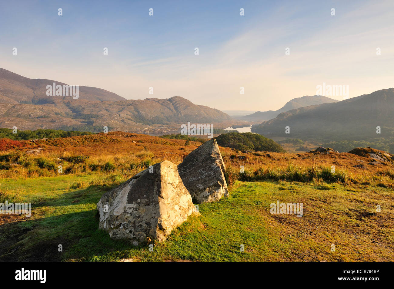 Area conosciuta come Ladies View nel Parco Nazionale di Killarney, Co.Kerry, Irlanda Foto Stock