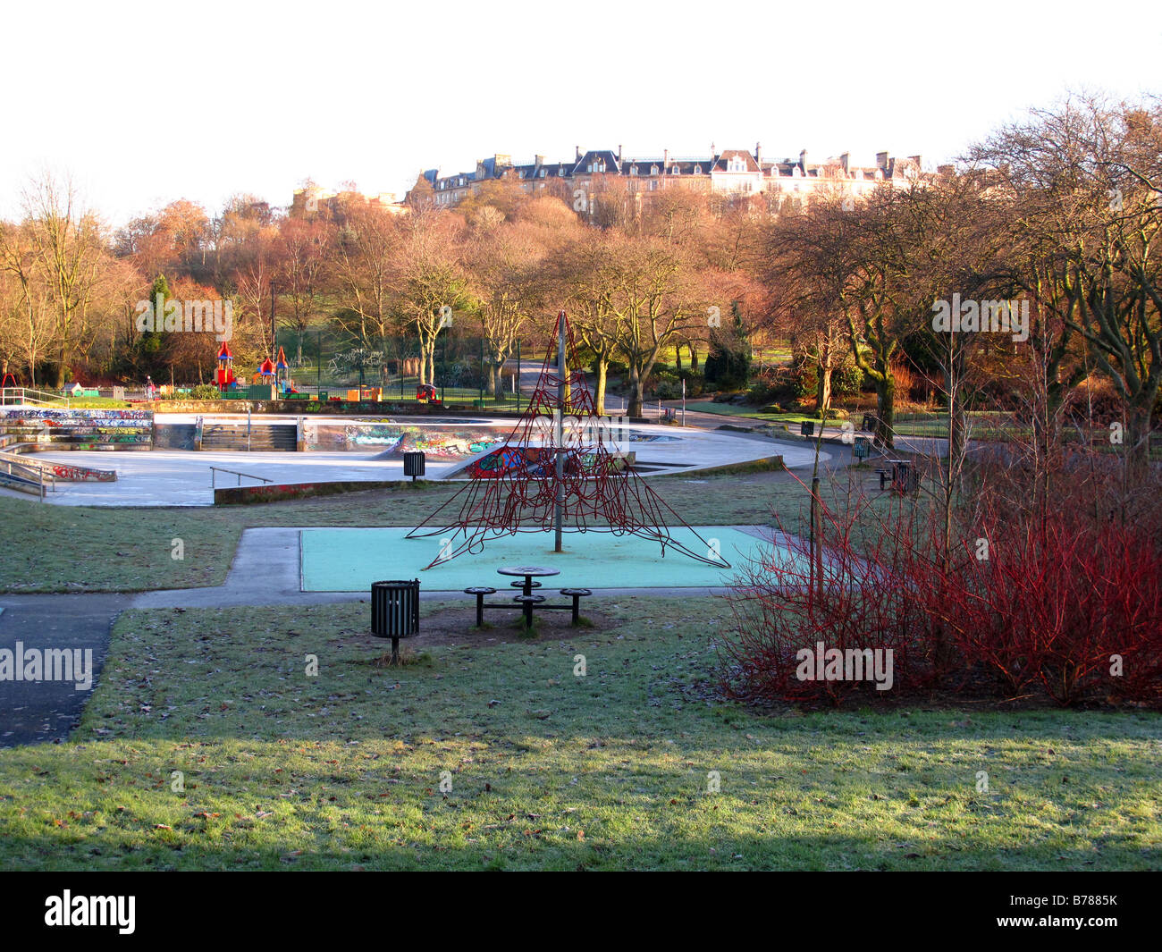 Park Circus Glasgow Kelvingrove Skatepark Foto Stock