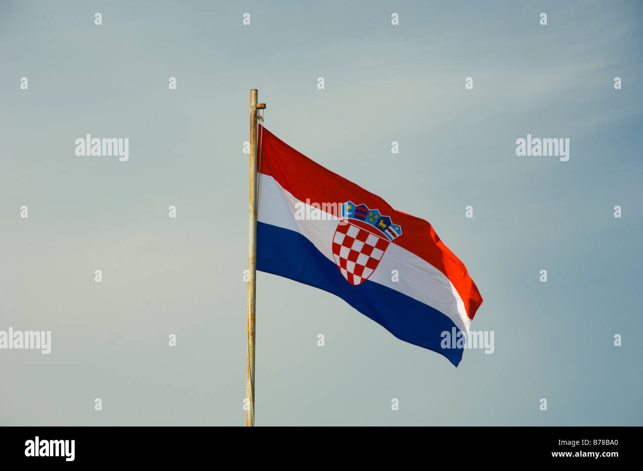 La bandiera nazionale di Croazia Foto Stock