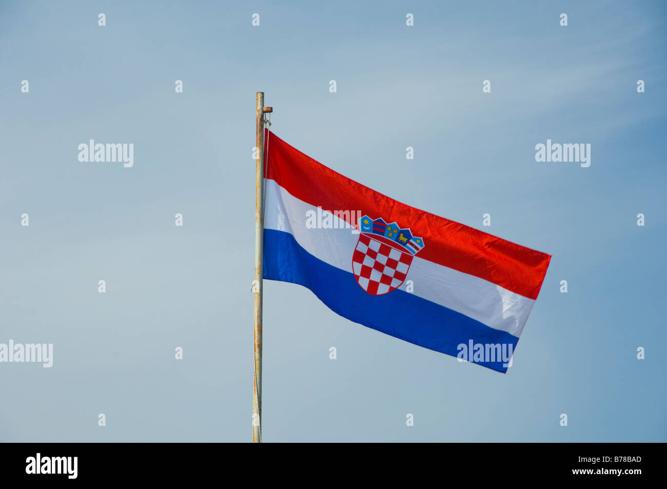La bandiera nazionale di Croazia Foto Stock
