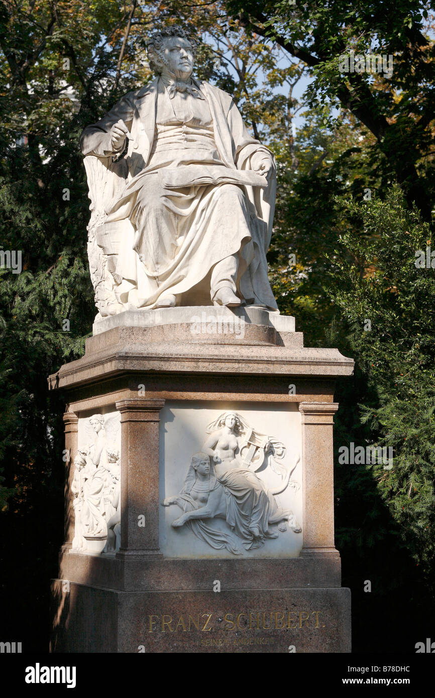 Franz-Schubert-monumento nel parco comunale, Vienna, Austria, Europa Foto Stock