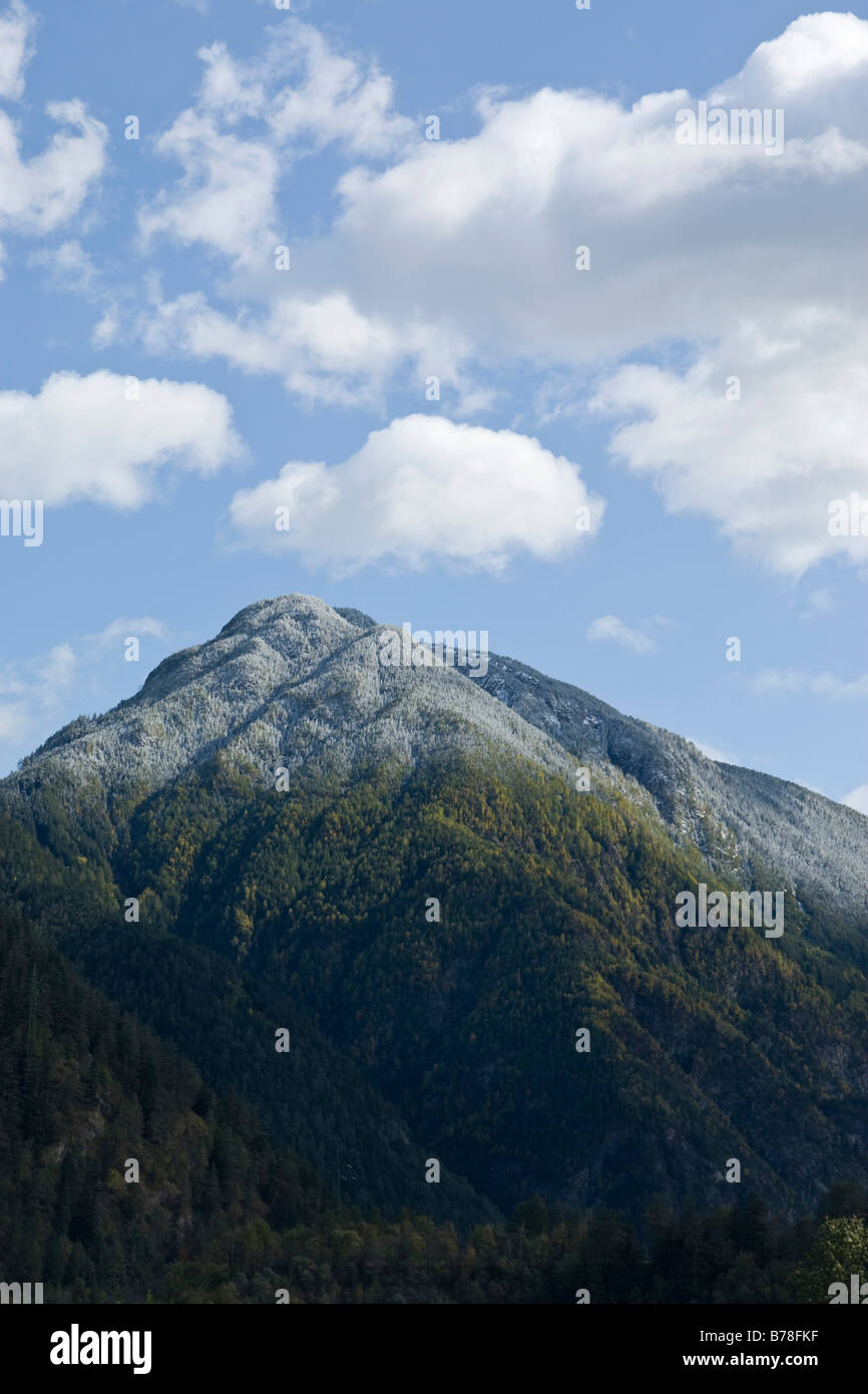 Montagna in Alto Adige, chiaramente definito snowline, Sud Tirolo, Alto Adige, Italia, Europa Foto Stock
