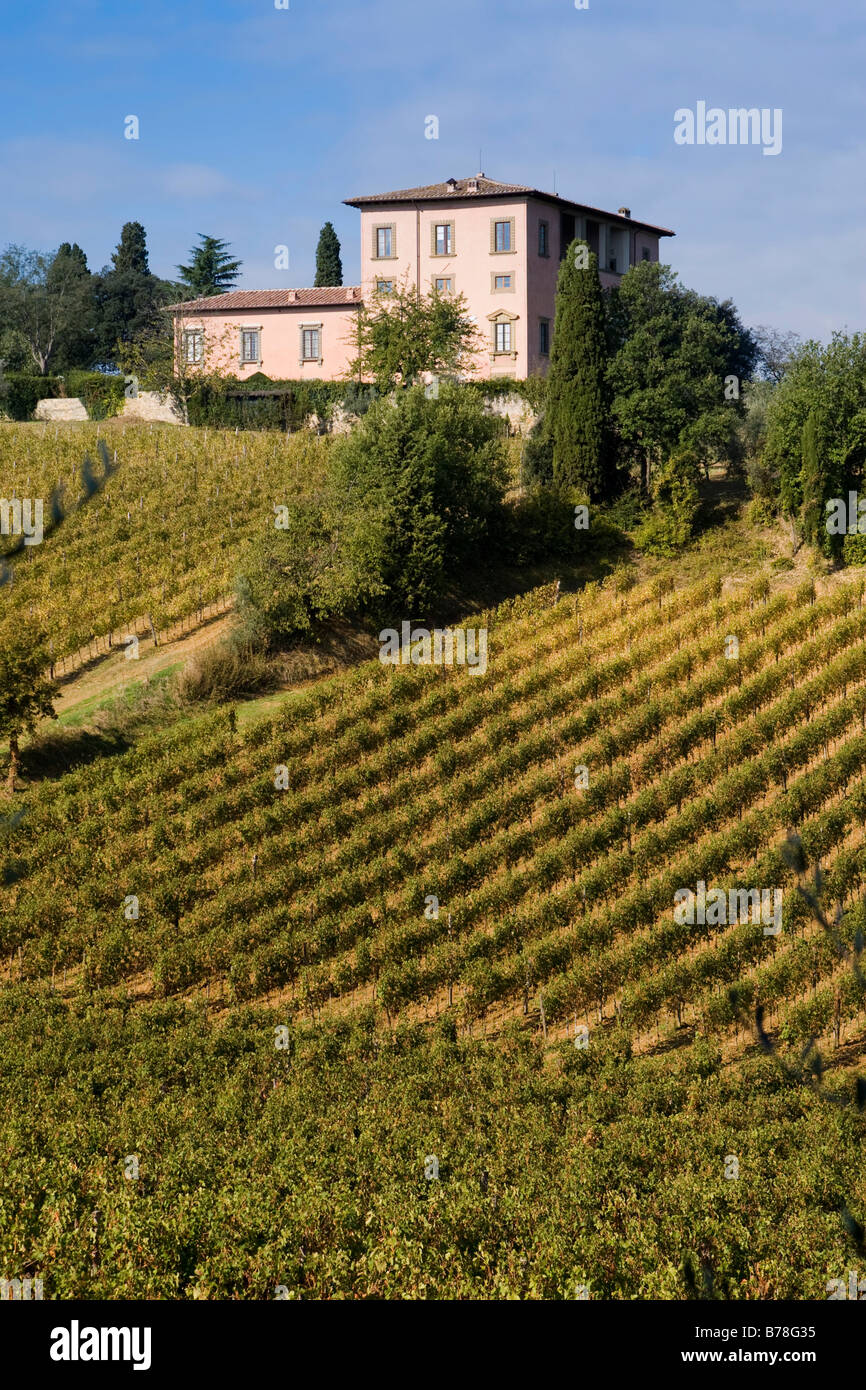 Villa Mangiacane vigna e Hotel di lusso, San Casciano, Chianti, Provincia di Firenze, Firenze, Toscana, Italia, Europa Foto Stock