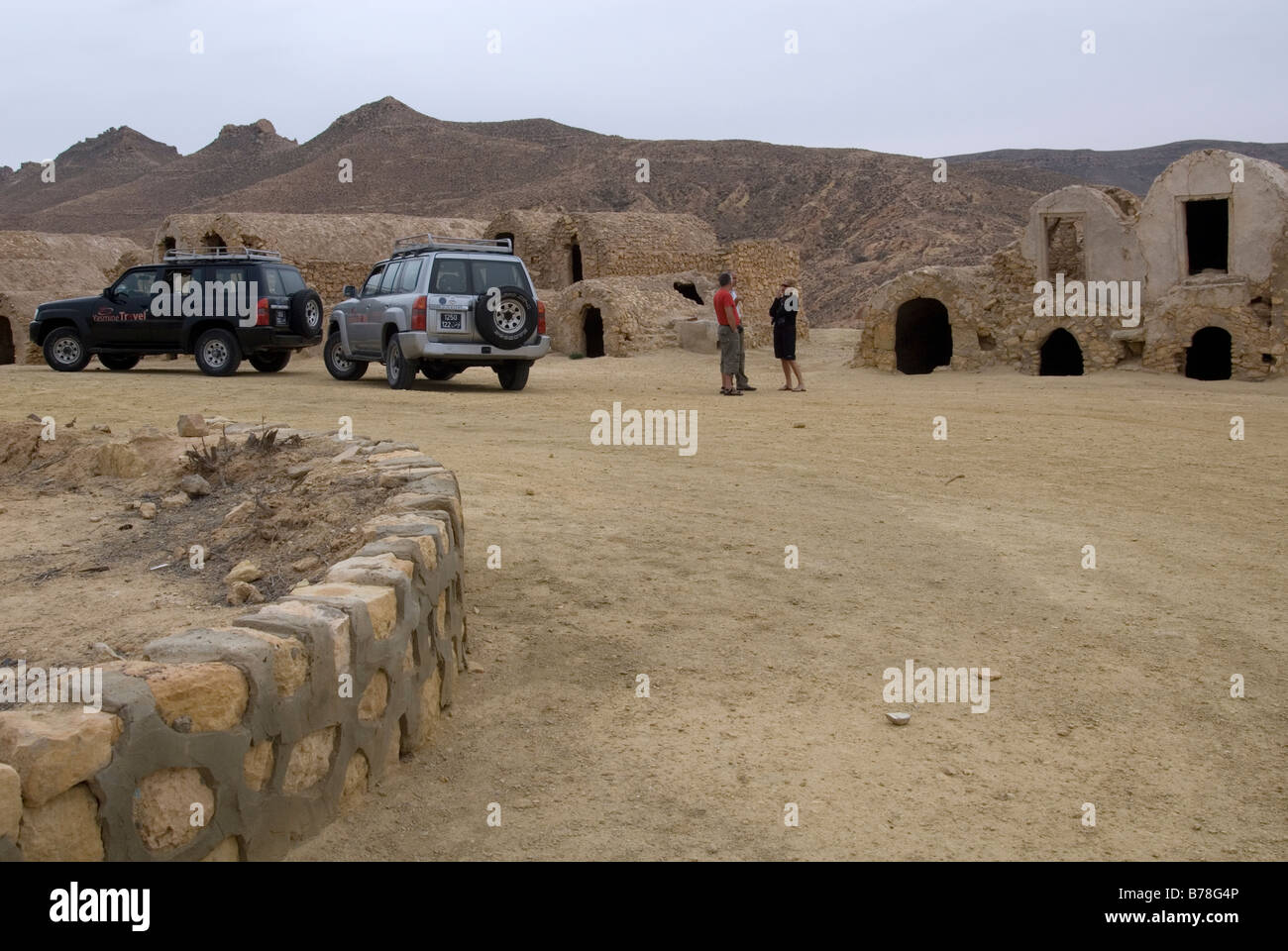 Escursione ai vecchi fienili in tataouine tunisia africa Foto Stock