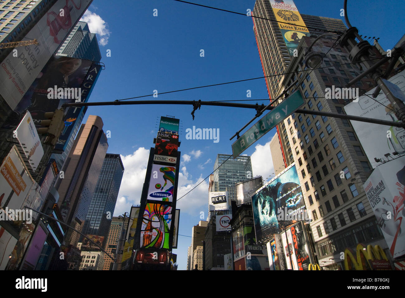 Edifici ad alta su Times Square e Broadway, New York, Stati Uniti d'America Foto Stock